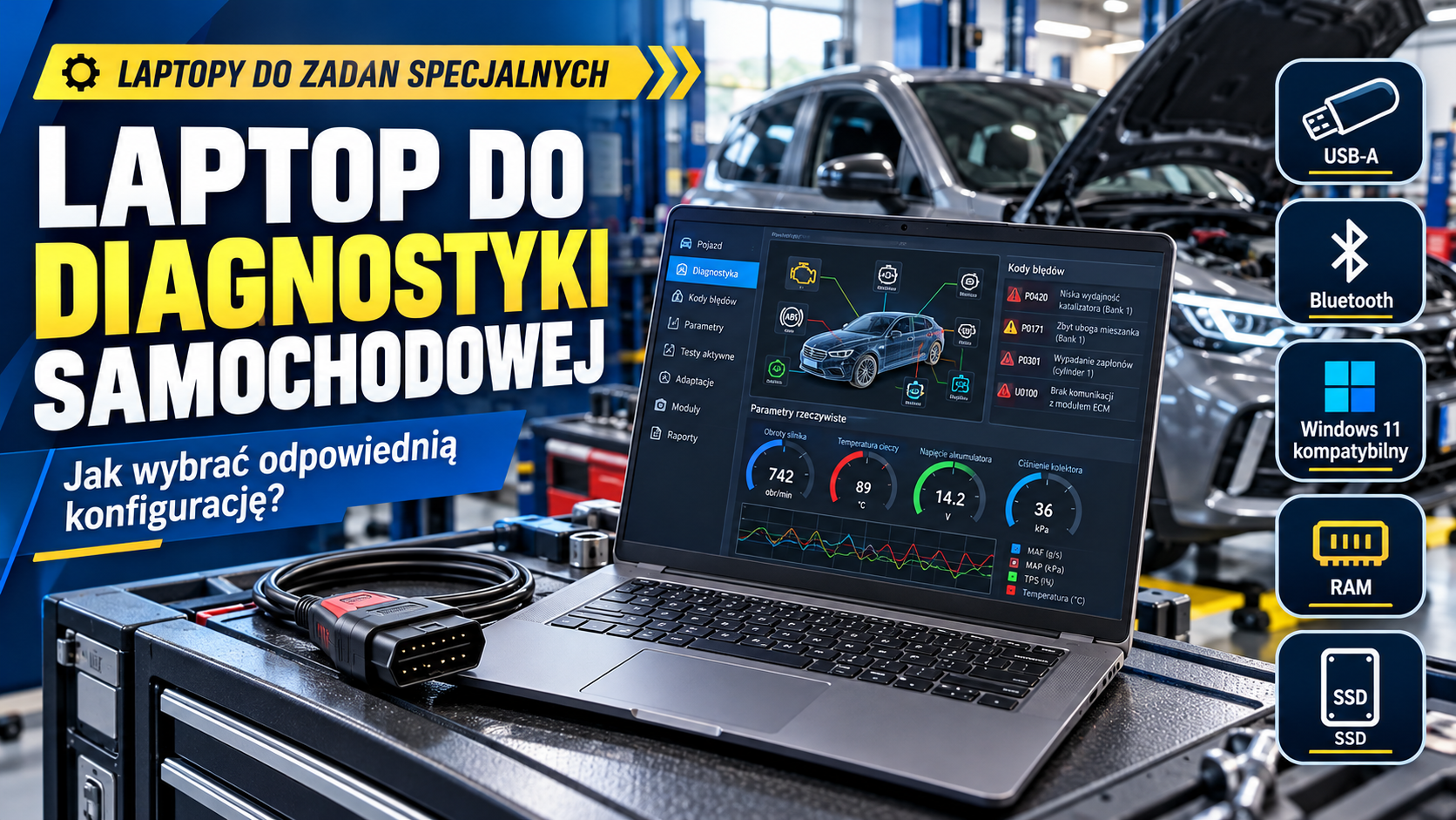 Laptop do diagnostyki samochodowej: jak wybrać odpowiednią konfigurację?