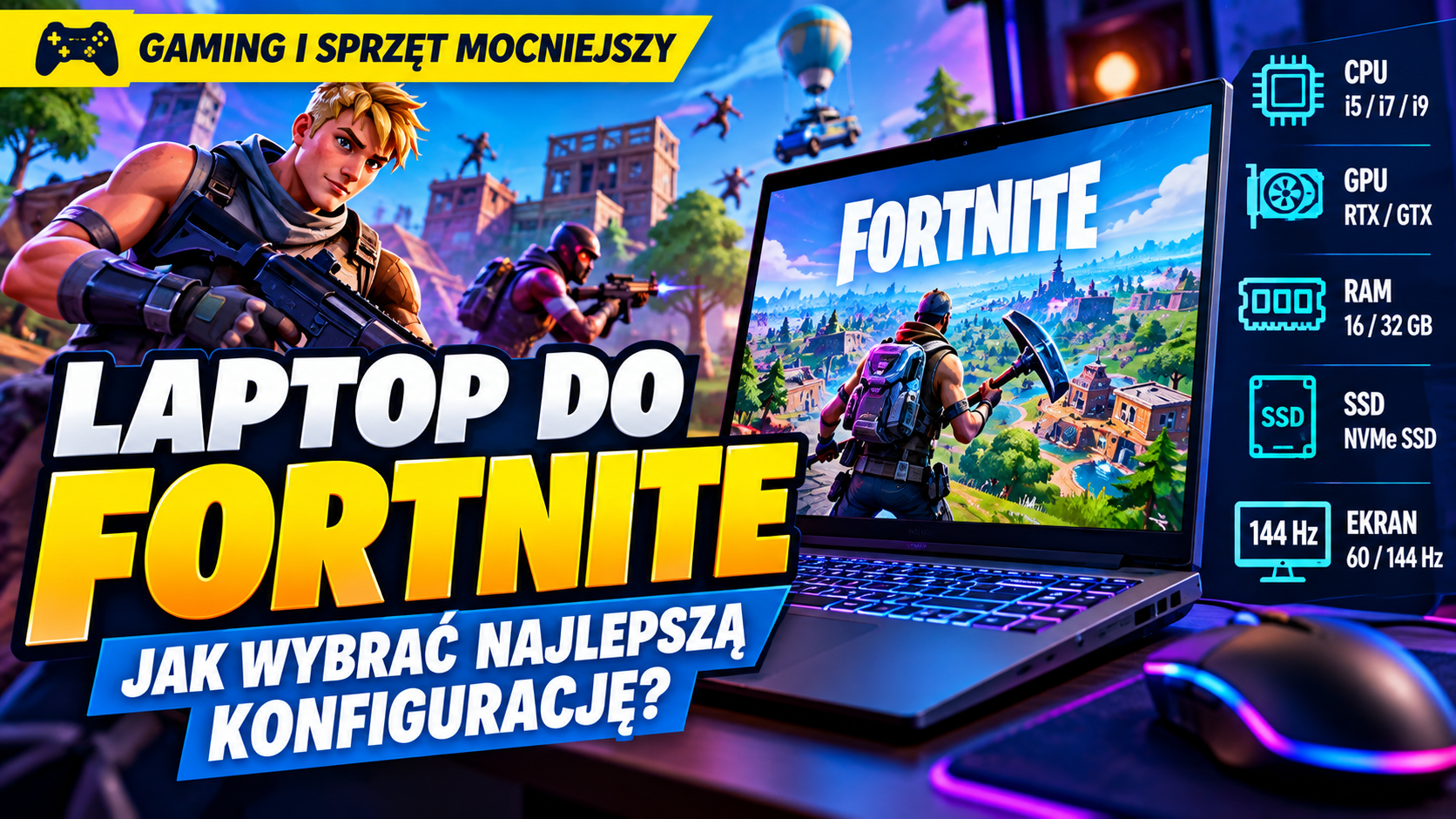 Gaming i sprzęt mocniejszy - Laptop do fortnite: jak wybrać odpowiednią konfigurację?