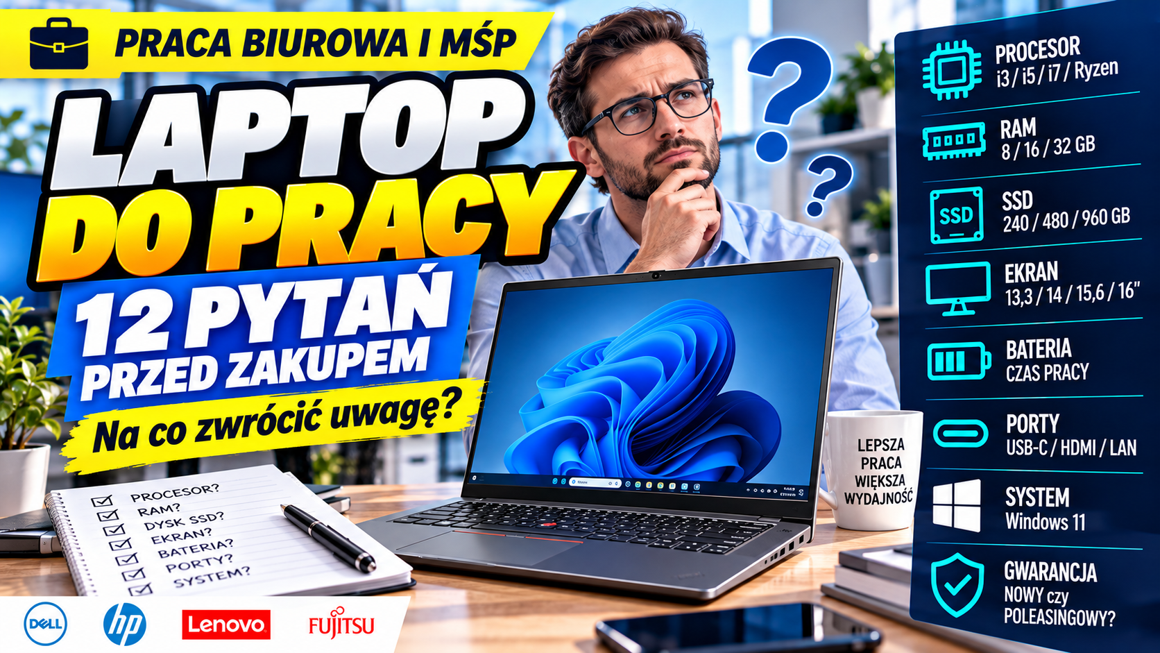 Laptop do pracy. Na co zwrócić uwagę i jakie pytania zadać przed zakupem?