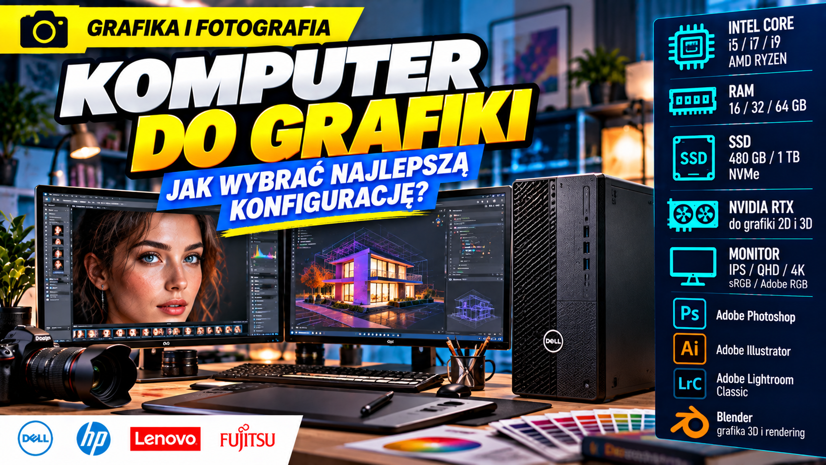 Komputer do grafiki – jaki wybrać? Photoshop, Illustrator, Lightroom i grafika 3D