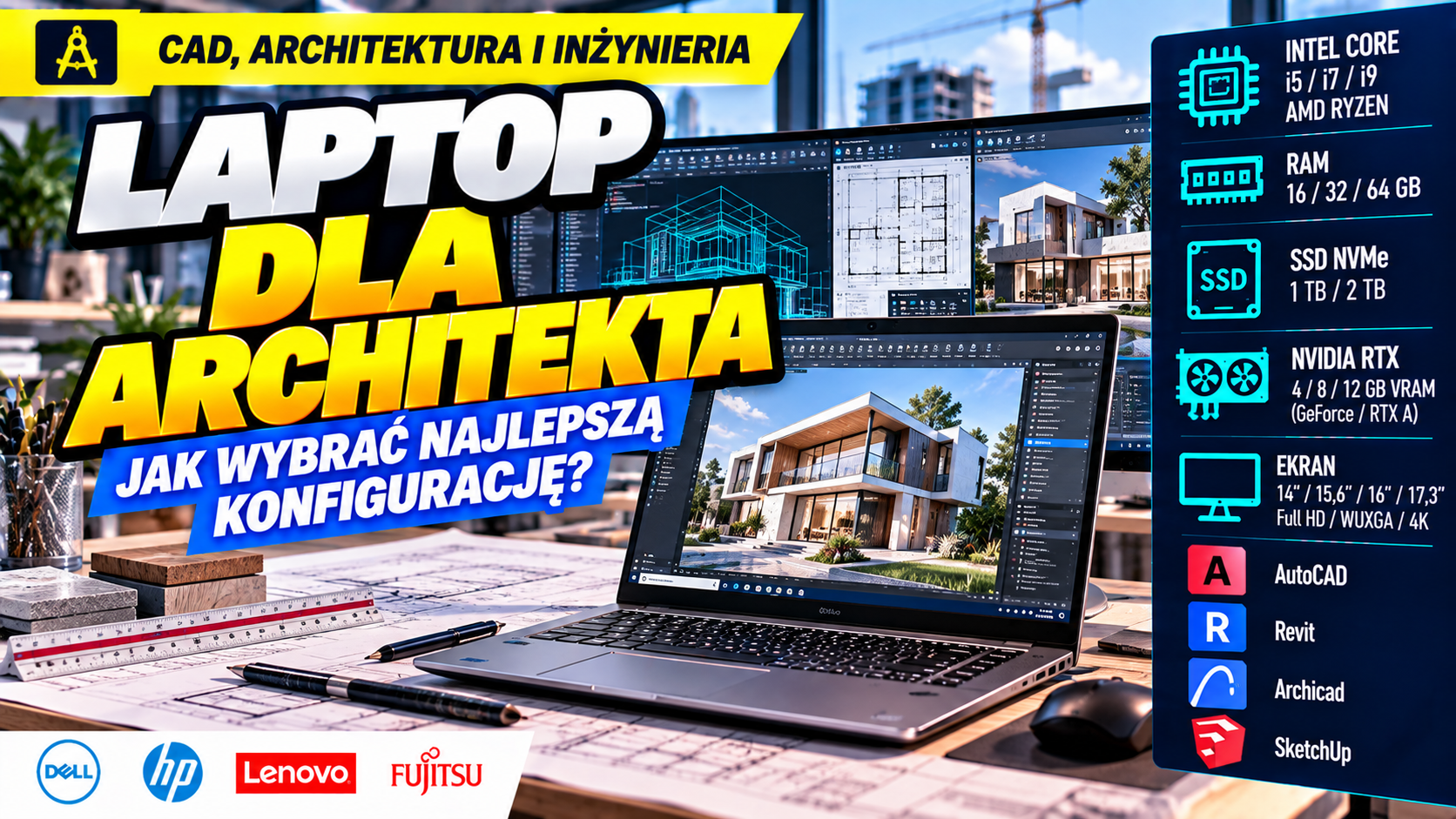 CAD, architektura i inżynieria: Laptop dla architekta: jak wybrać odpowiednią konfigurację?