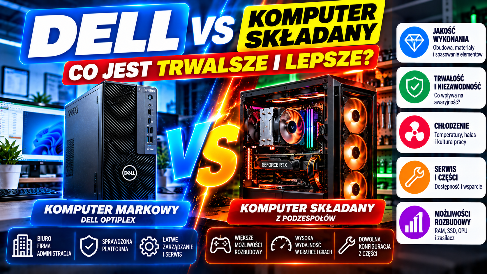 Dell OptiPlex czy komputer składany – 10 różnic, zalety i wady. Co wybrać?