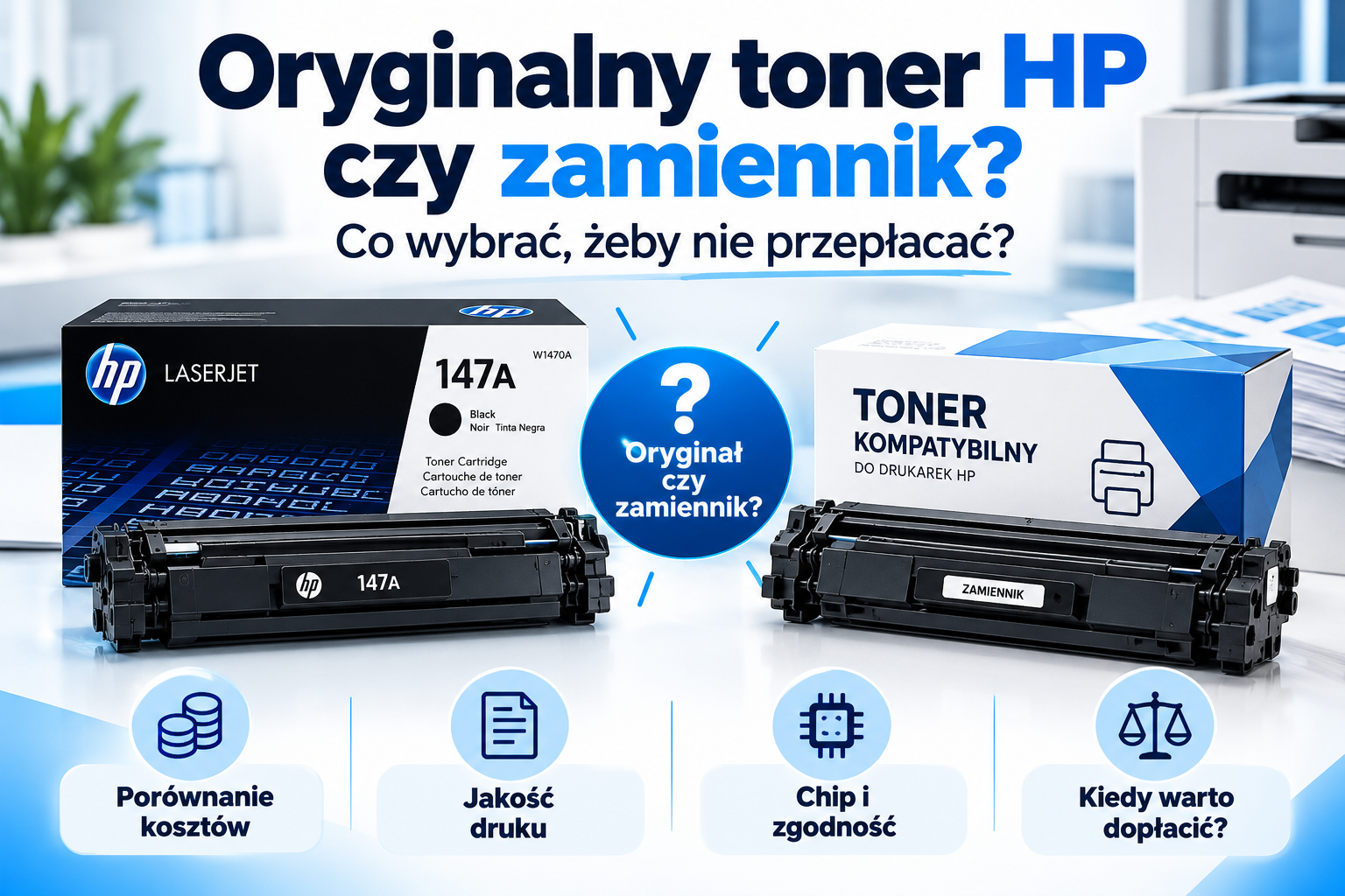 Oryginalny toner HP czy zamiennik? Co wybrać, żeby nie przepłacać?