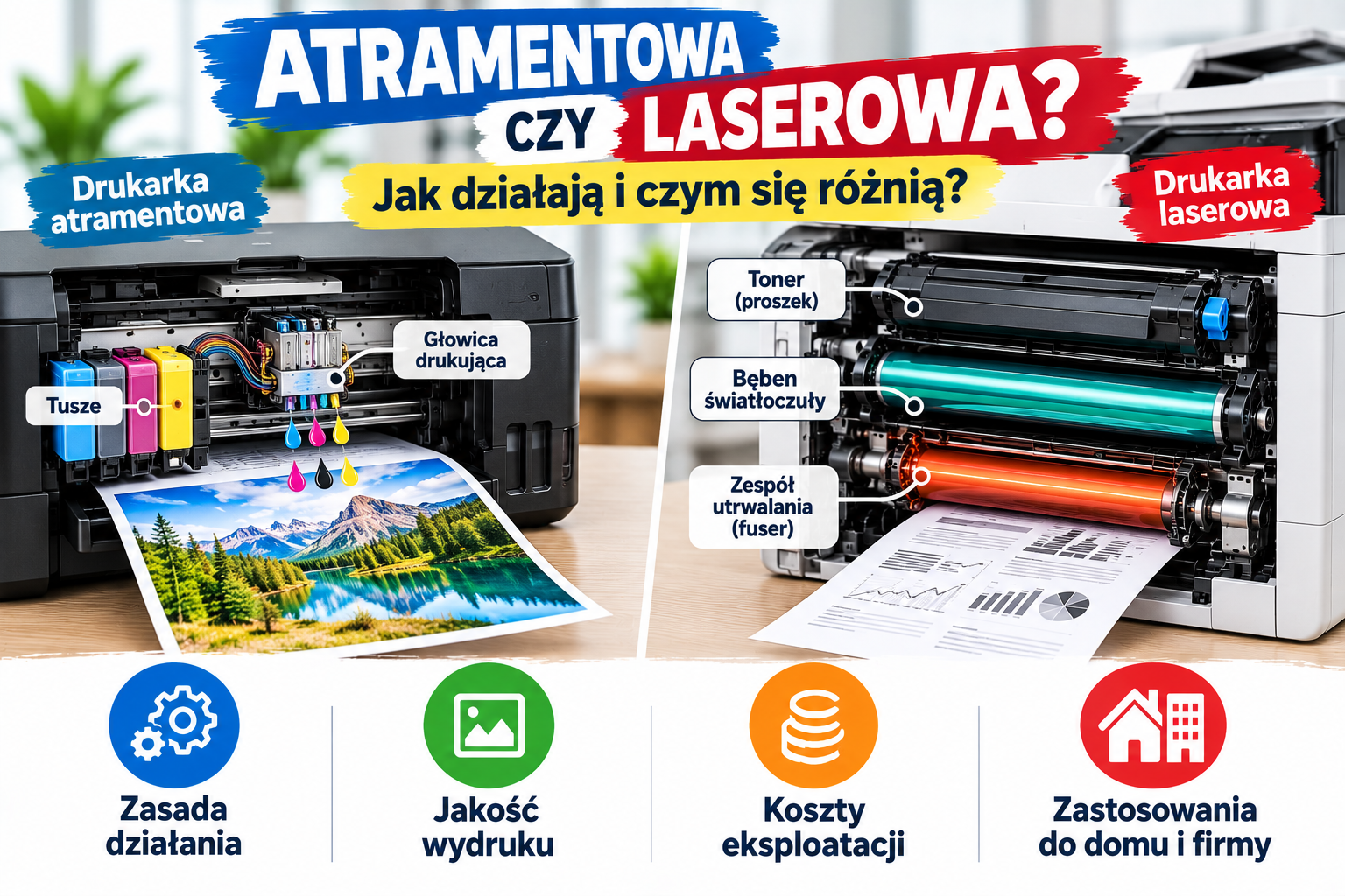 Jak działa drukarka atramentowa i czym różni się od laserowej?