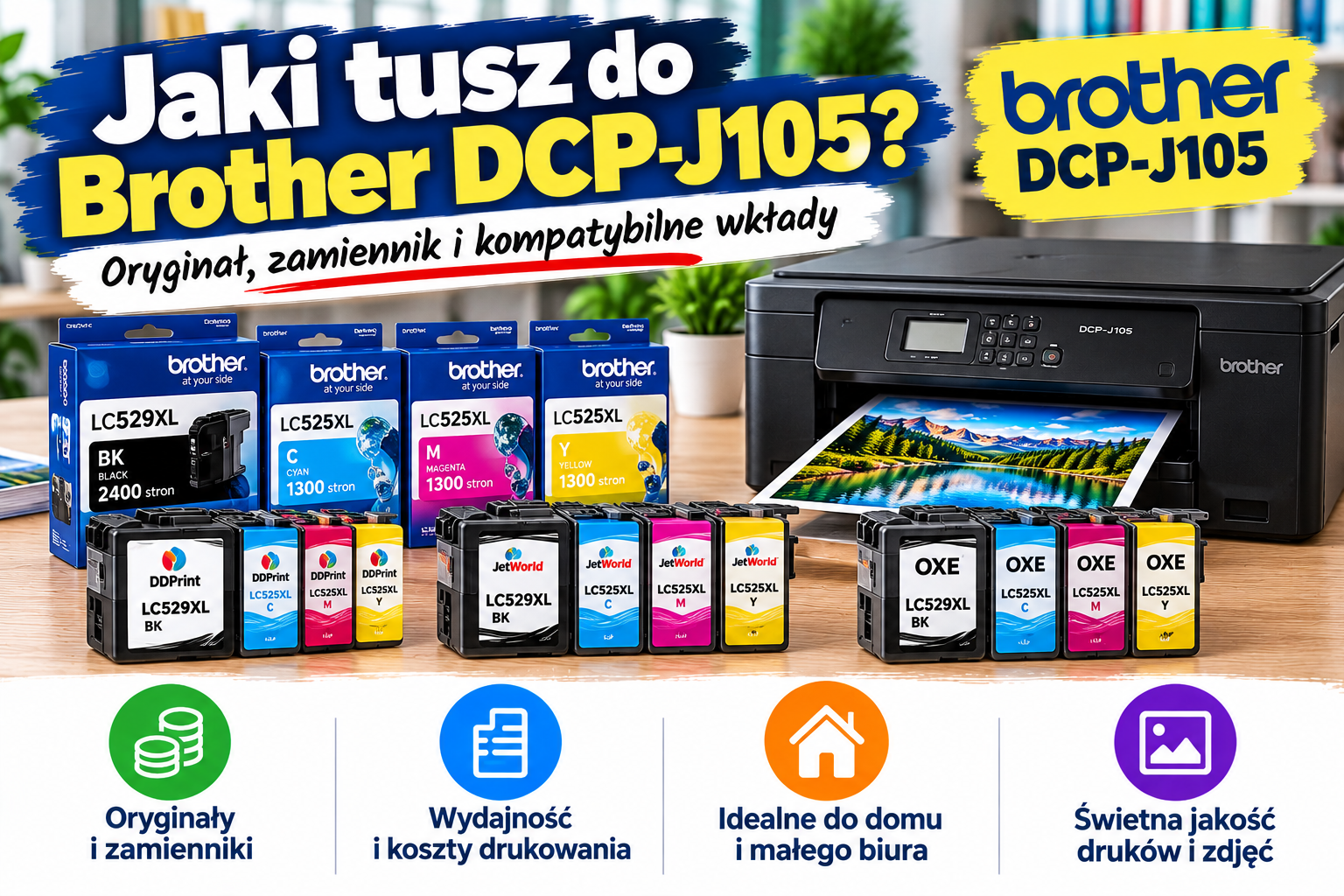 Jaki tusz do Brother DCP-J105? Oryginał, zamiennik i kompatybilne wkłady