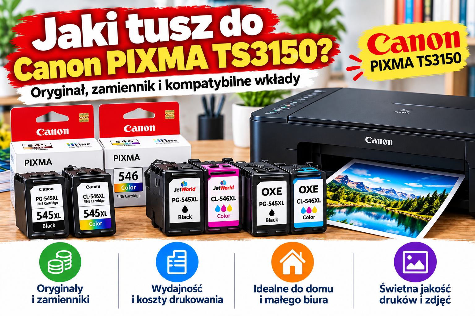 Jaki tusz do Canon PIXMA TS3150? Oryginał, zamiennik i kompatybilne wkłady