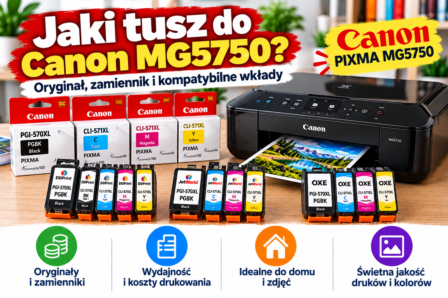 Jaki tusz do Canon PIXMA MG5750? Oryginał, zamiennik i kompatybilne wkłady