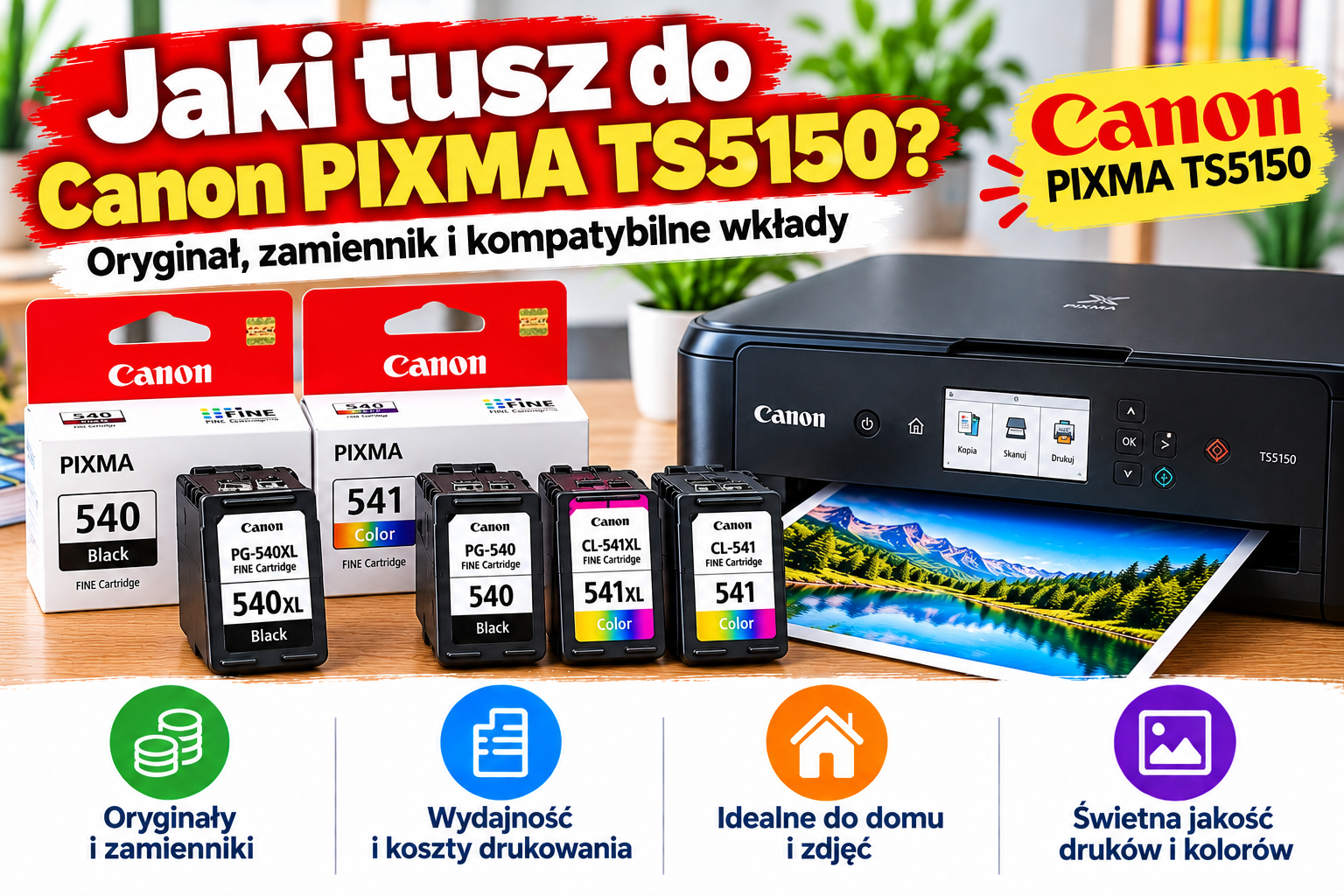 Jaki tusz do Canon PIXMA TS5150? Oryginał, zamiennik i kompatybilne wkłady