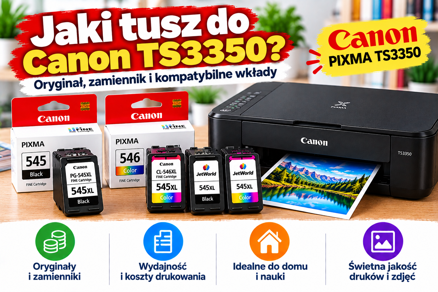 Jaki tusz do Canon PIXMA TS3350? Oryginał, zamiennik i kompatybilne wkłady