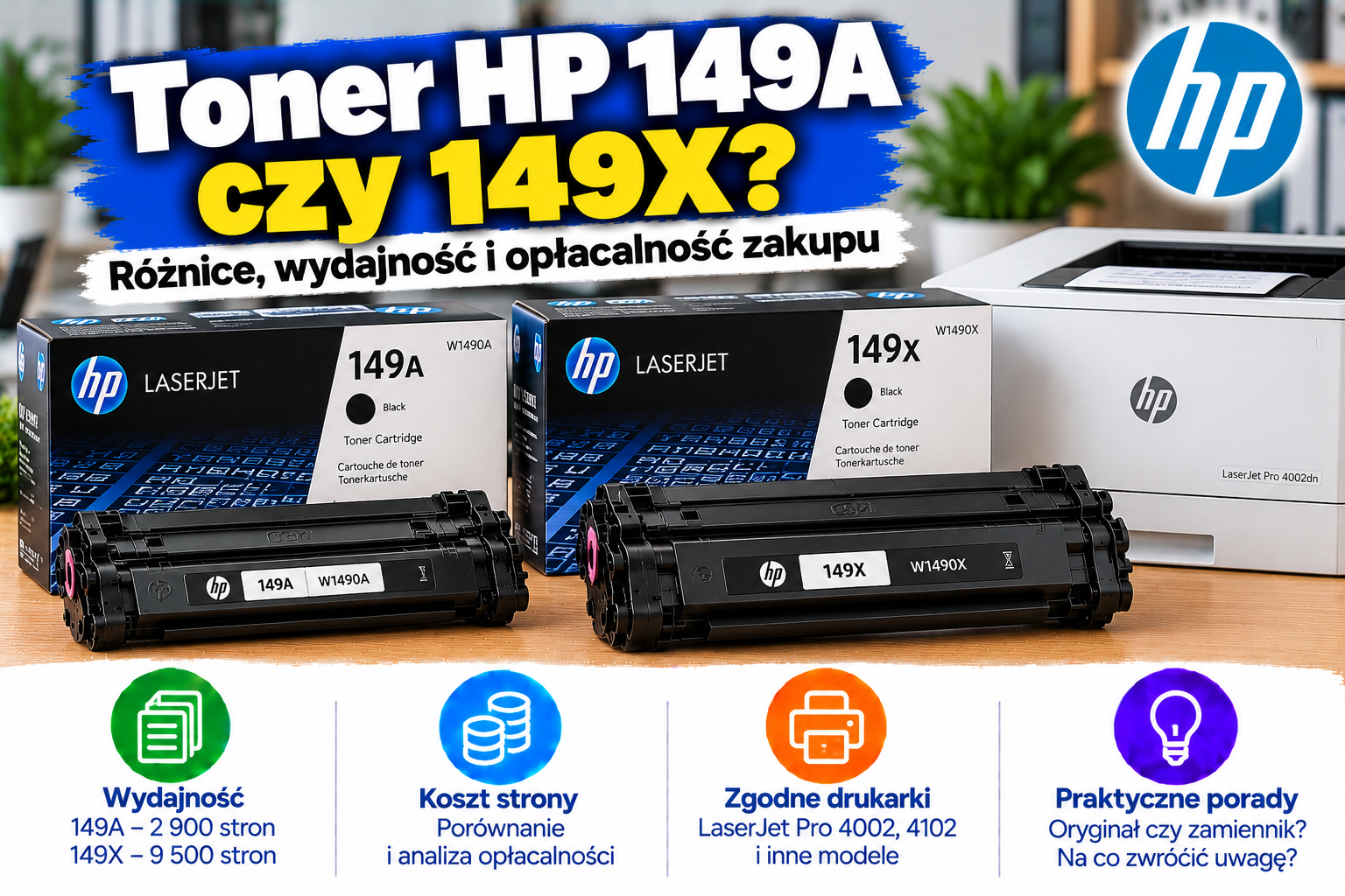 Toner HP 149A czy 149X? Różnice, wydajność i opłacalność zakupu