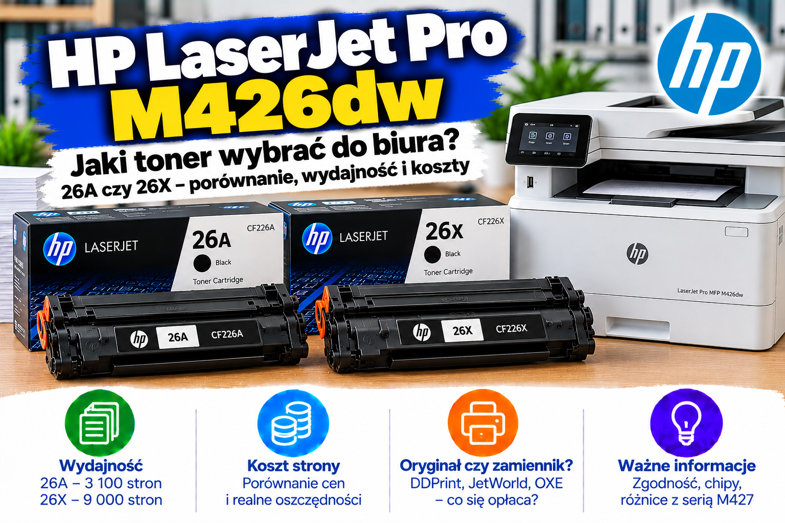 HP LaserJet Pro M426dw: jaki toner 26A czy 26X wybrać?