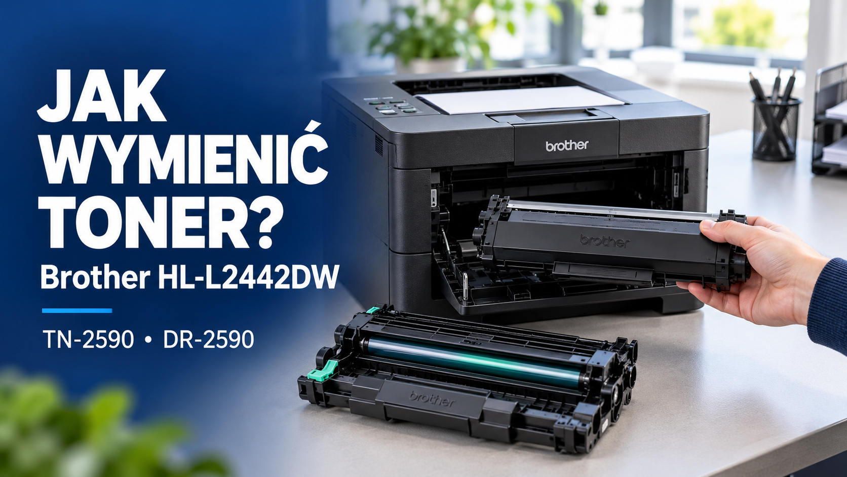 Jak wymienić toner w Brother HL-L2442DW? Gdzie sprawdzić model tonera i bębna?