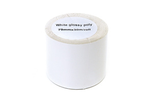 Etykiety błyszczące w rolce JetWorld Białe 79mm*30m zamiennik do Epson TM-3500 (rolka z perforacją wzdłużną, wielkość rdzenia 51mm)