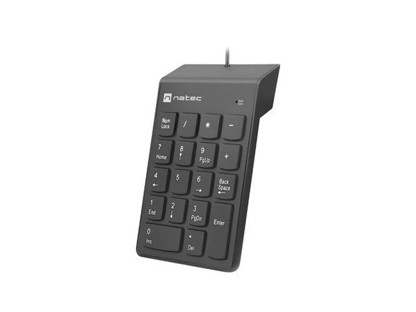 Klawiatura numeryczna Natec Goby 2 / USB / 18 klawiszy / Czarna