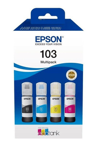 Epson 103 (T00S6, C13T00S64A) 4x65ml CMYK do Epson EcoTank L3160 L3150 L3110 L3210 L3251 L3256 Tusze Oryginalne