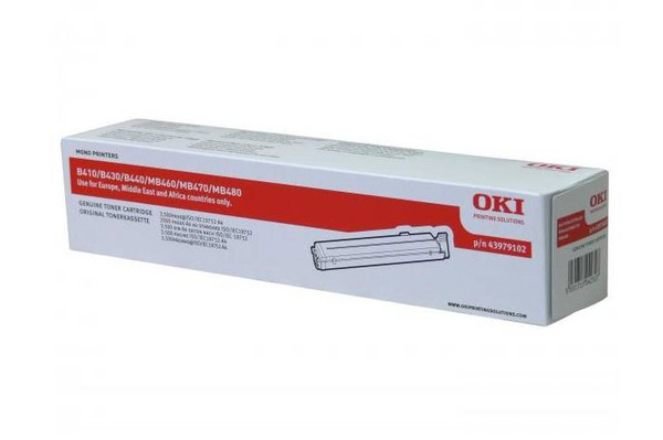 OKI 43979102 3,5k Black do OKI B410 B430 B440 MB460 MB470 MB480 Toner Oryginalny