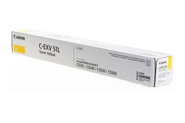 Canon C-EXV51LY, CEXV51LY, 0487C002 26k Yellow do Canon ADV iR-C5535, iR-C5540, iR-C5550, iR-C5560 Toner Oryginalny