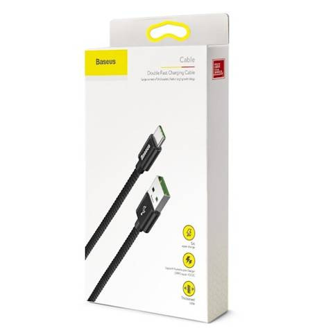 Baseus kabel Double Fast USB - USB-C 1,0 m 5A czarny