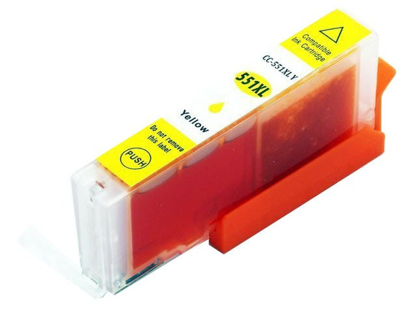 Zgodny z Canon CLI-551Y / CLI551Y Yellow 15ml tusz marki DDPrint do Canon iP7250/iP8750/iX6850/MG5450/ MG5550/MG5650/MG6350/MG6450/ MG6650/MG7150/MG7550/ MX725/ MX925