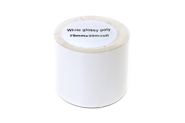 Etykiety błyszczące w rolce JetWorld Białe 79mm*30m zamiennik do Epson TM-3500 (rolka z perforacją wzdłużną, wielkość rdzenia 51mm)