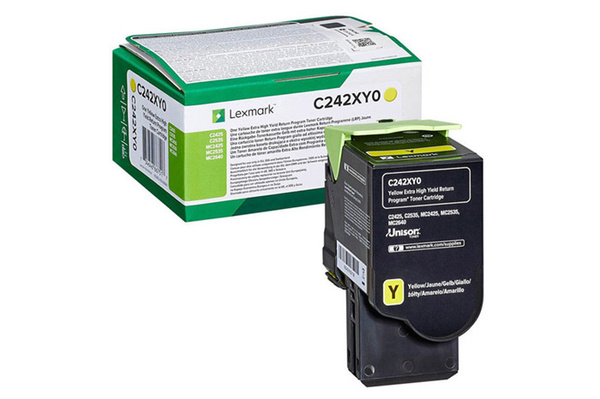 Lexmark C242XY0 3,5k Yellow do Lexmark C2425dw, C2535dw, MC2425adw, MC2535adwe, MC2640adwe Toner Oryginalny