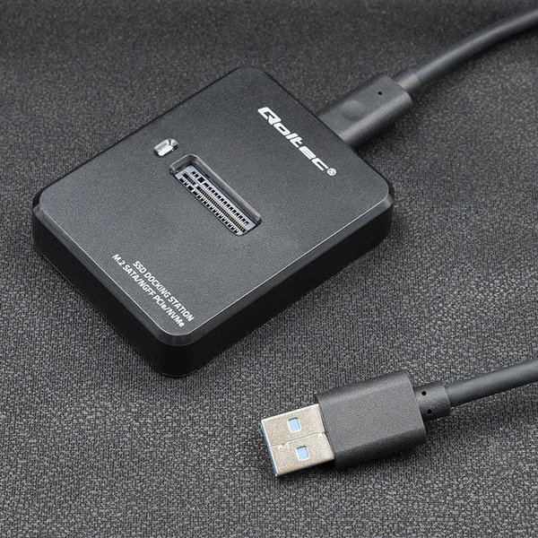 Stacja dokująca Qoltec 50313 do dysków SSD M.2/SATA/NGFF PCIE/NVMe, USB 3.1