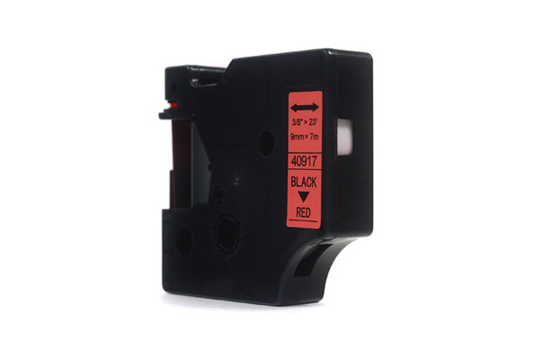 Taśma JetWorld Zamiennik Dymo D1 Czarny na Czerwonym 9mm x 7m  LM100 , LM120, LM150, LM160, LM200, LM210, LM210D, LM220, LM260, LM260P, LM260D, LM280, LM300, LM350, LM360D, LM420P, LM500TS (40917) (S0720720)
