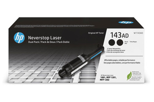 HP 143A W1143AD) (DWUPAK), kompatybilne z W1143A 5k Black do HP Neverstop Laser 1001, 1201 MFP, 1202 MFP Toner Oryginalny