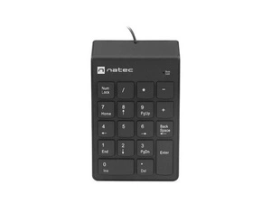 Klawiatura numeryczna Natec Goby 2 / USB / 18 klawiszy / Czarna