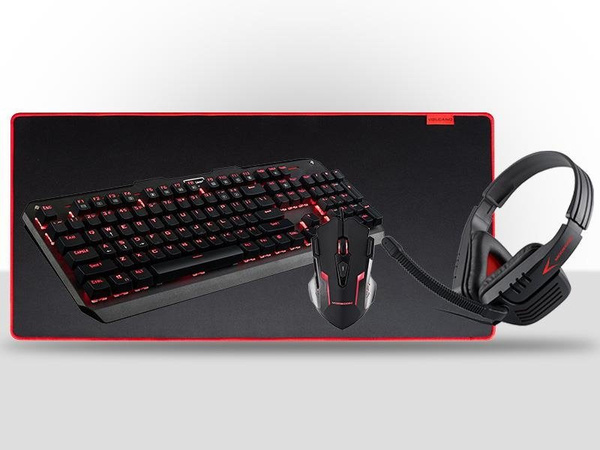 Zestaw Modecom Volcano klawiatura Hammer Blue+ mysz MX + słuchawki Ranger