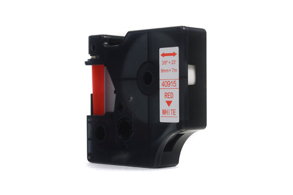 Taśma JetWorld Zamiennik Dymo D1 Czerwony na Białym 9mm x 7m LM100, LM100Plus, LM100Series, LM120P, LM280, LM300, LM350, LM350D, LM350Series, LM360D, LM400, LM420P, LM450, LM450D, LM450Series, LM500TS, LMPC, LMPC2 (40915) (S0720700)