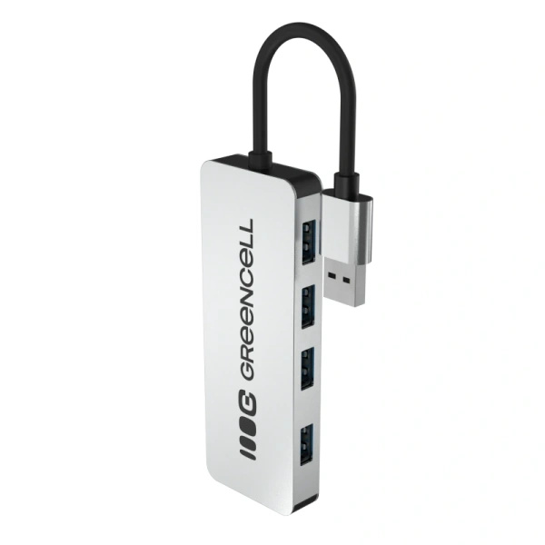 Hub USB Green Cell Basic 4w1 | 4x USB 3.0 | Aluminiowy