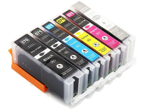 Zestaw tuszy PGI-570XL BK + CLI-571 CMYKGY do drukarek Canon PIXMA MG5750 / MG6850 / MG7750 – zamiennik DDPrint – komplet 6 tuszy