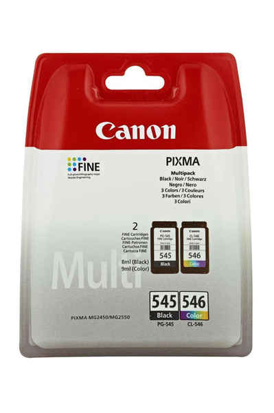 Canon PG-545, PG545, CL-546, CL546 (8287B005) 0,18/0,18k CMYK do Canon iP2850 MG2450 2455 2550 2950 TS3350 TS3450 3351 Tusze Oryginalne