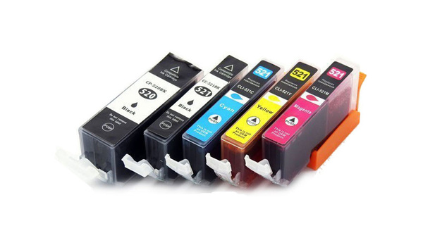 Zestaw tuszy PGI-520BK + CLI-521 CMYK do drukarek Canon PIXMA iP4600 / MP550 / MP640 – zamiennik DDPrint – komplet 5 tuszy