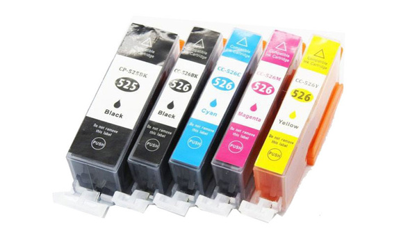 Zamienniki Canon 1x PGI525BK 4x CLI526 CMYK Zestaw tuszy marki DDPrint do Canon Pixma MG5150 IP4820 IP4840 IP4850 IP4870 IP4900 MG5120 MG5140