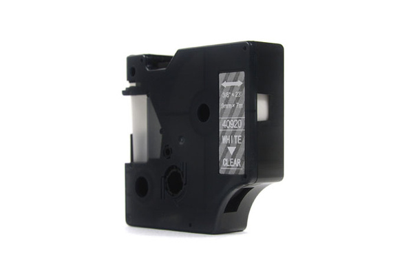 Taśma JetWorld Zamiennik Dymo D1 Biały na Przezroczystym 9mm x 7m  LM100, LM100Plus, LM100Series, LM120P, LM280, LM300, LM350, LM350D, LM350Series, LM360D, LM400, LM420P, LM450, LM450D, LM450Series, LM500TS, LMPC, LMPC2 (40920)