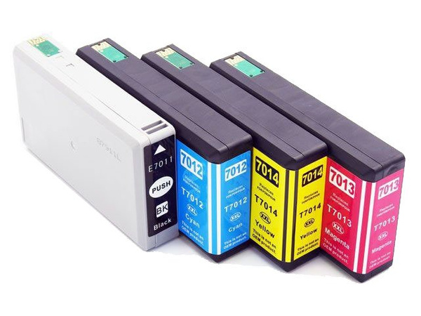 Zestaw tuszy T7011 T7012 T7013 T7014 CMYK do drukarek Epson WorkForce Pro WP-4000 / WP-4500 – zamiennik DDPrint