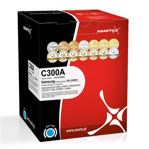 Toner zgodny z Samsung C300A | CLP-C300A | 1k | cyan marki Asarto do CLP-300 CLX-2160 CLX-3160