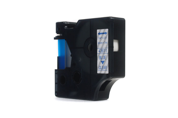 Taśma JetWorld Zamiennik Dymo D1 Niebieski na Przezroczystym 6mm x 7m LM100, LM100+, LM200, LM300, LM400, LM420P, LM350, LM350D, LM360D, LM450D, LM260P, LM120P, LM500TS, LM160, LM210D, LM280, LM150, LM220 (43611)