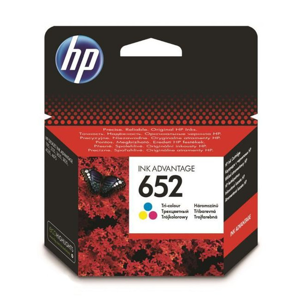 HP 652 (F6V24AE) 0,2k Trójkolorowy do HP DeskJet 1115 2315 2135 3635 3785 3790 3835 4530 4535 Tusz Oryginalny