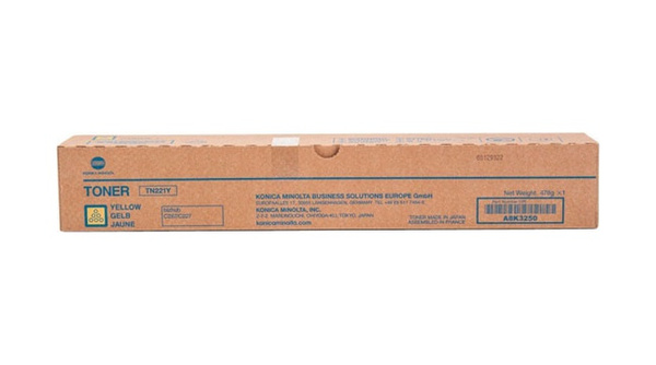 Konica Minolta TN221Y, TN-221Y, A8K3250 21k Yellow do Konica Minolta Bizhub C227 C287 Toner Oryginalny