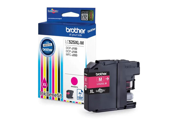 Brother LC-525XLM, LC525XLM 1,3k Magenta do Brother DCP-J105/J100/MFC-J200 Tusz Oryginalny