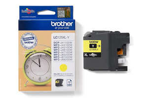 Brother LC125XLY, LC-125XLY 1,2k Yellow do Brother DCP-J4110DW, DCP-J4110W, MFC-J4310DW, MFC-J4410DW, MFC-J4510DW, MFC-J4610DW, MFC-J4710DW, MFC-J6520DW, MFC-J6720DW, MFC-J6920DW Tusz Oryginalny
