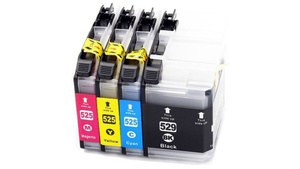 Tusz LC529XL / LC525XL CMYK do drukarek Brother DCP-J100 / DCP-J105 / MFC-J200 – zamiennik DDPrint – 60 ml + 3×20 ml