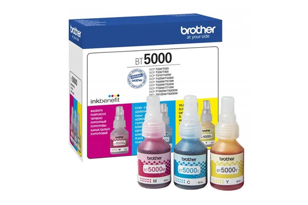 Brother BT-5000C, BT-5000M, BT-5000Y (BT5000C, BT5000M, BT5000Y) 3x5k CMY do Brother DCP-T220 T420W T425W T426W T500W T510W T520W Tusze Oryginalne