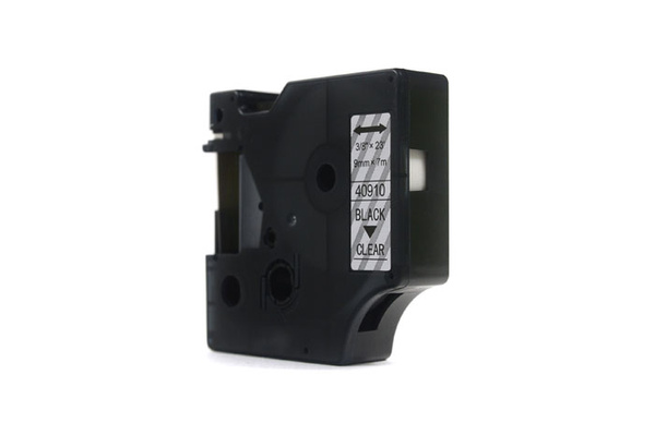 Taśma JetWorld Zamiennik Dymo D1 Czarny na Przezroczystym 9mm x 7m  LM100, LM100Plus, LM100Series, LM120P, LM280, LM300, LM350, LM350D, LM350Series, LM360D, LM400, LM420P, LM450, LM450D, LM450Series, LM500TS, LMPC, LMPC2 (40910) (S0720670)