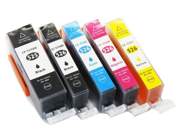 Tusz Canon PGI-525BK / CLI-526 CMYK do drukarek Canon Pixma MG5150 / MG5250 / iP4850 – zamiennik DDPrint – komplet 5 szt.