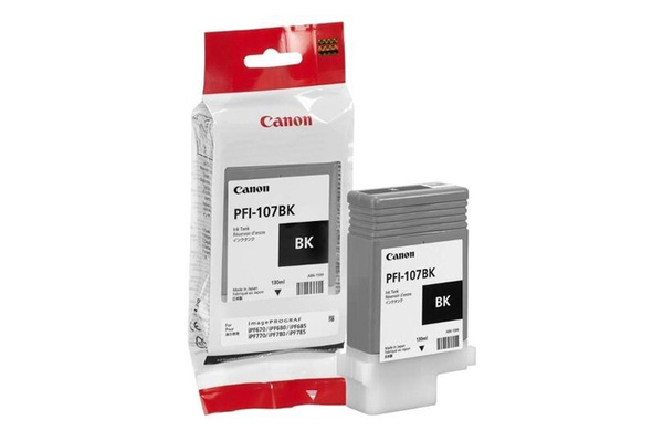 Canon PFI-107BK (6705B001) 130ml Black do Canon iPF 670, 680, 685, 770, 780, 785 Tusz Oryginalny
