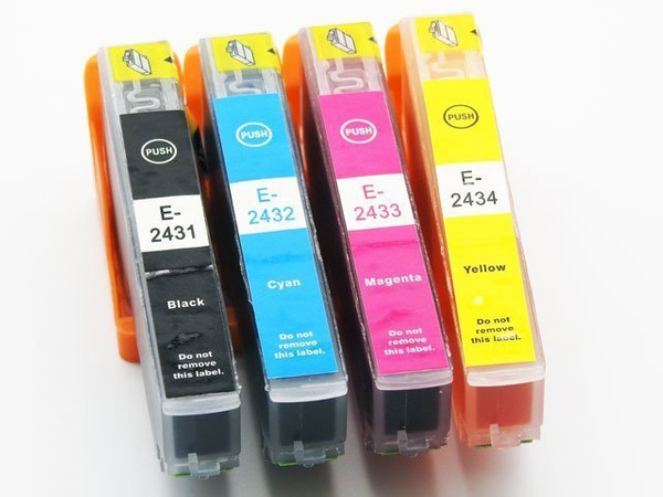 Zestaw tuszy T2431–T2434 CMYK do drukarek Epson XP-750 / XP-850 / XP-960 – zamiennik DDPrint – komplet 4 kolory